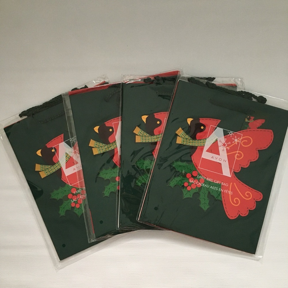 Vintage Avon Christmas Gift Bags Lot of 4 NWT